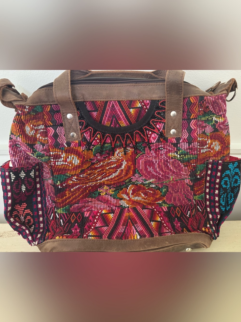 Nena & Co Medium Core Leather Convertible
Day Bag- Birds